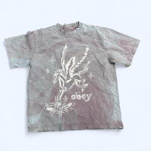 Obey Tie-Dye T-Shirt with Pegasus Print